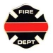 FIRE DEPARTMENT THIN RED LINE MALTESE CROSS PIN